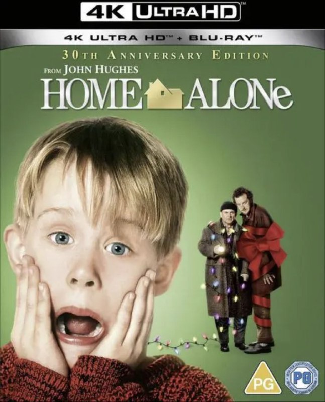 名称：小鬼当家 4K(2160P)                      REMUX (蓝光 原盘)描述：Home Alone影片年代：1990影片产地：美国对白语音：英语影片字幕：中字外挂字幕电影简介：一年一度的圣诞节又到了
