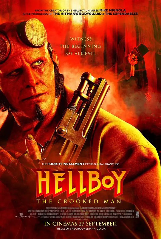 名称：地狱男爵：歪曲人 Hellboy The Crooked Man (2024)描述：故事背景设定在1950年代，阿德莱恩·鲁道夫饰演超自然现象研究与防御局 (BPRD) 的一名菜鸟特工，她与地狱男爵联手保护阿巴拉契亚居民免受恐怖的扭曲人的侵害，而扭曲人在为恶魔收集灵魂