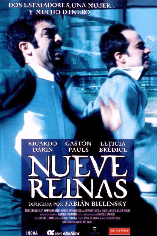 名称：九个皇后 Nueve reinas (2000)描述：《九个皇后》(Nine Queens)是阿根廷导演Fabian Bielinsky初试啼声即一鸣惊人的黑色喜剧