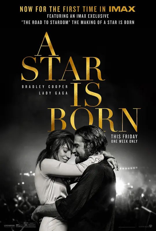 名称：一个明星的诞生 A Star Is Born (2018)描述：杰克(布莱德利·库珀 Bradley Cooper 饰)是一位小有名气的乡村歌手，但酗酒的恶习屡屡让他的事业停滞不前