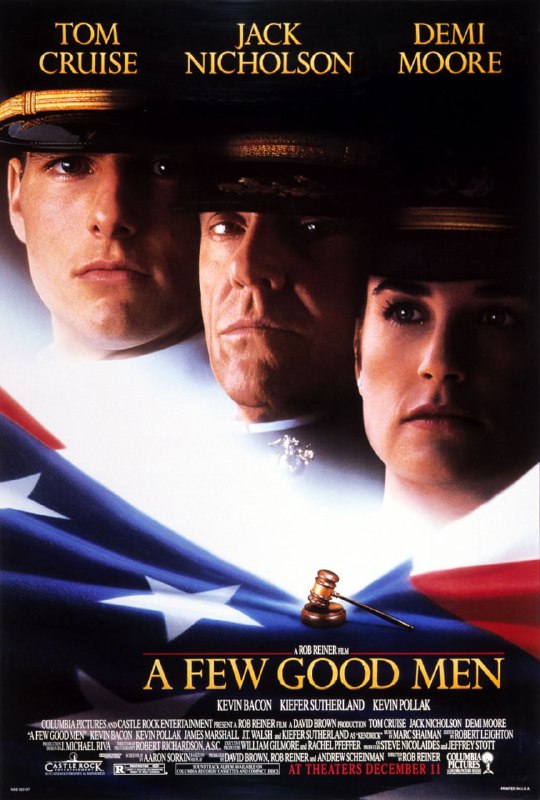 名称：好人寥寥 A Few Good Men (1992)描述：在美国驻古巴关达那摩湾的海军基地，两名海军陆战队员道森和多尼被指控杀害了另一名士兵圣地亚哥